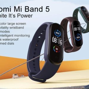 Xiaomi Mi Band 5 Fitness Tracker, Newest 1.1” Color AMOLED Display Black Sport Band