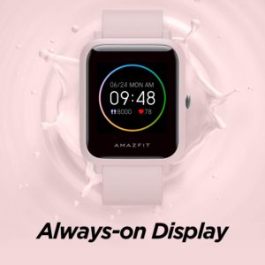 Amazfit Bip S Lite Smart Watch Fitness Tracker for Android iPhones, 30 Days Battery Life,14 Sports Modes, Heart Rate & Sleep Monitor, 5 ATM Waterproof, 1.28” Always-on Display, for Men Women(Pink)